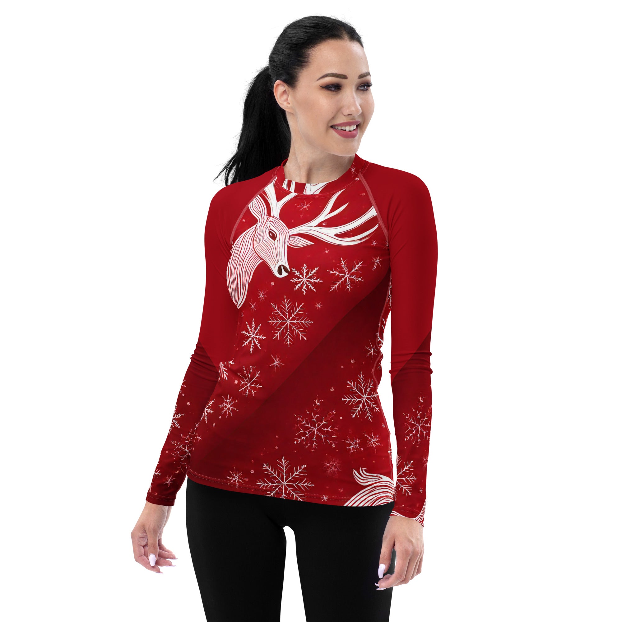 Christmas Pullover Sweater. Red Long Sleeved Party Top. WickedYo.